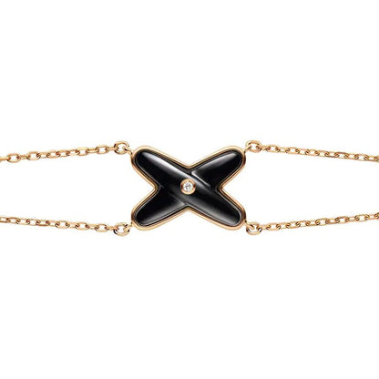 [CA]JEUX BRACELET ONYX PINK GOLD 1 DIAMOND