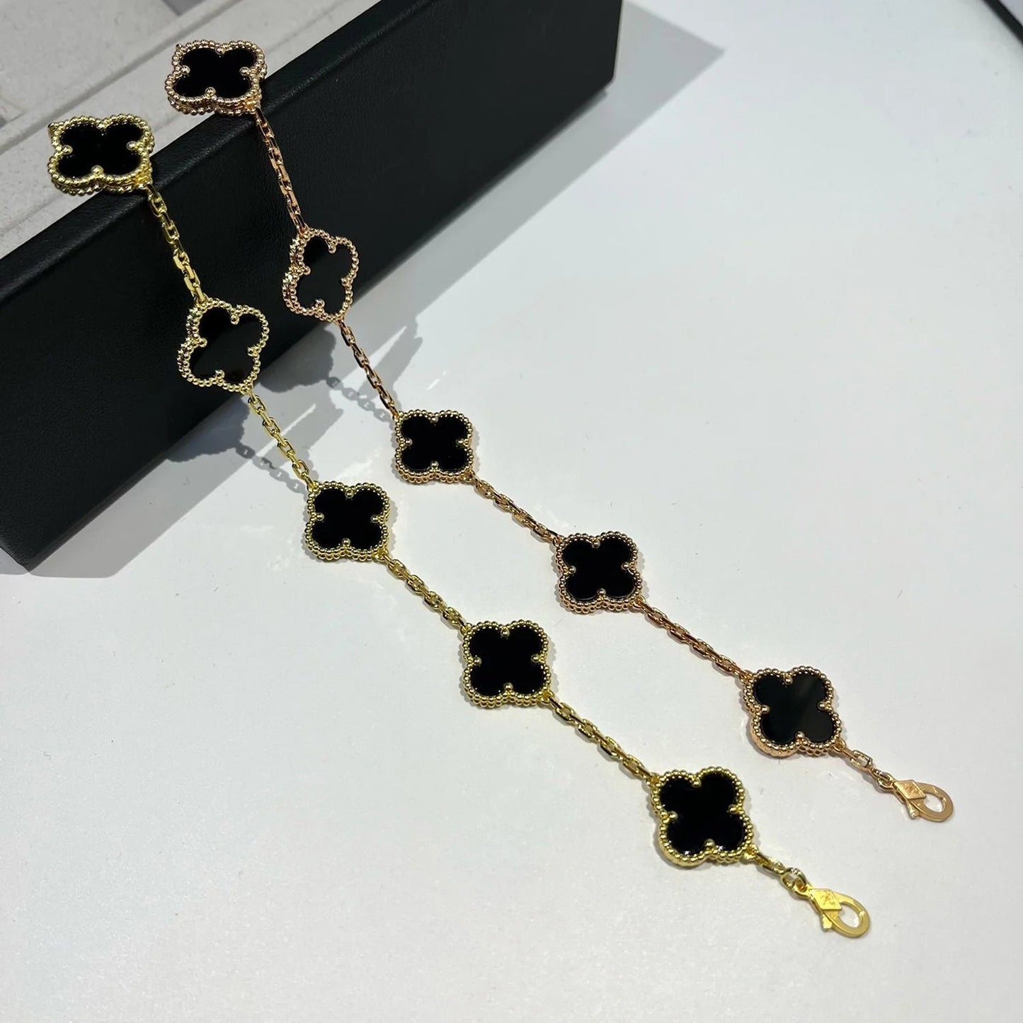 [CA]CLOVER  5 MOTIFS BLACK ONYX BRACELET