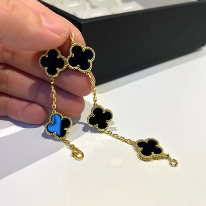 [CA]CLOVER  5 MOTIFS BLACK ONYX BRACELET