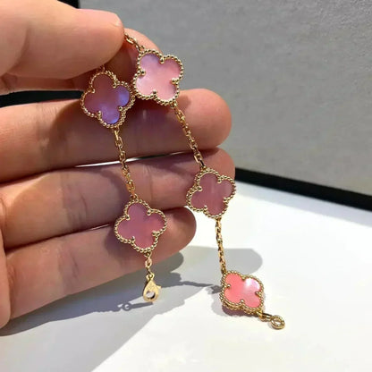 [CA]CLOVER 5 PINK MOP BRACELET