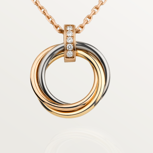 [CA]TRINITY NECKLACE GOLD  DIAMONDS