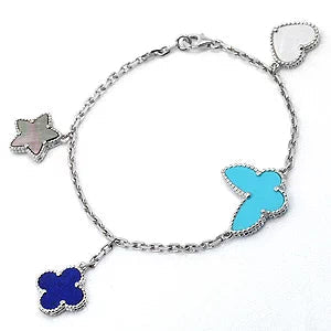 [CA]LUCKY SPRING SILVER BRACELET 4 MOTIF