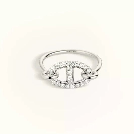 [CA]RONDE SMALL SILVER DIAMOND RING