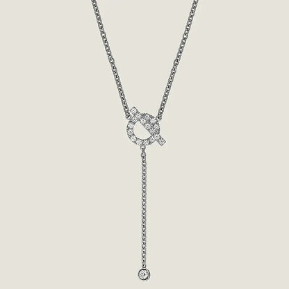 [CA]FINESSE SILVER DIAMOND NECKLACE