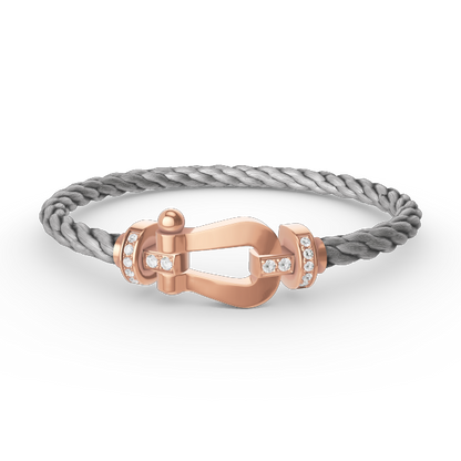 [CA]FORCE LARGE HORSESHOE HALF DIAMOND BRACELET ROSE GOLD