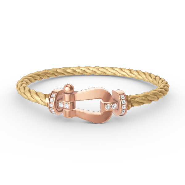 [CA]FORCE LARGE HORSESHOE HALF DIAMOND BRACELET ROSE GOLD