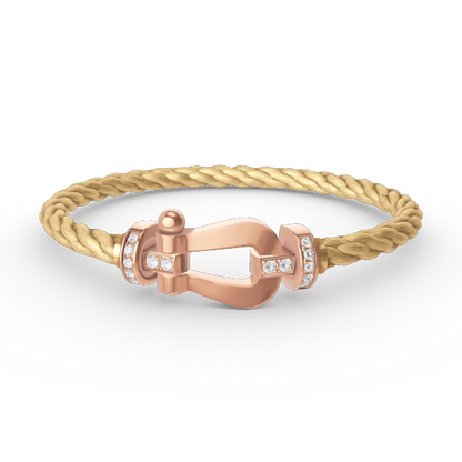 [CA]FORCE LARGE HORSESHOE HALF DIAMOND BRACELET ROSE GOLD