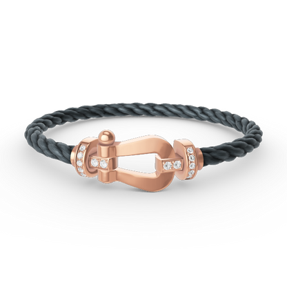 [CA]FORCE LARGE HORSESHOE HALF DIAMOND BRACELET ROSE GOLD