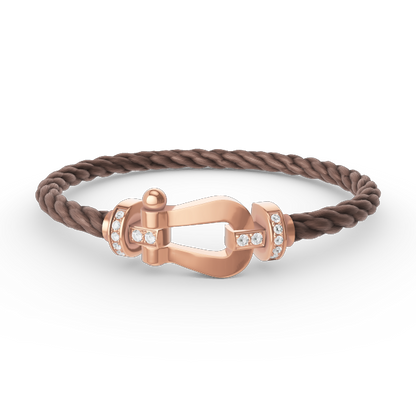 [CA]FORCE LARGE HORSESHOE HALF DIAMOND BRACELET ROSE GOLD