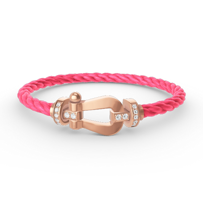 [CA]FORCE LARGE HORSESHOE HALF DIAMOND BRACELET ROSE GOLD