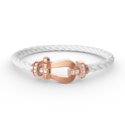 [CA]FORCE LARGE HORSESHOE HALF DIAMOND BRACELET ROSE GOLD