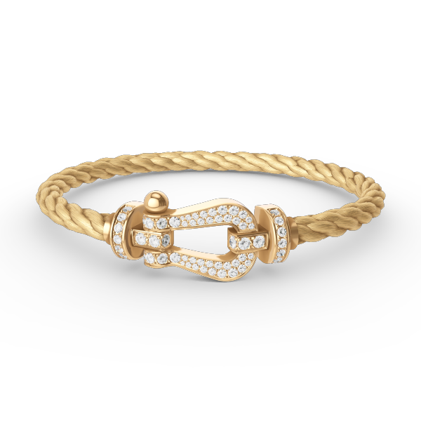 [CA]FORCE LARGE HORSESHOE FULL DIAMOND BRACELET GOLD