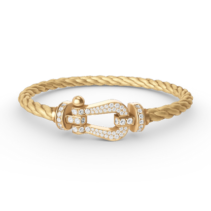 [CA]FORCE LARGE HORSESHOE FULL DIAMOND BRACELET GOLD