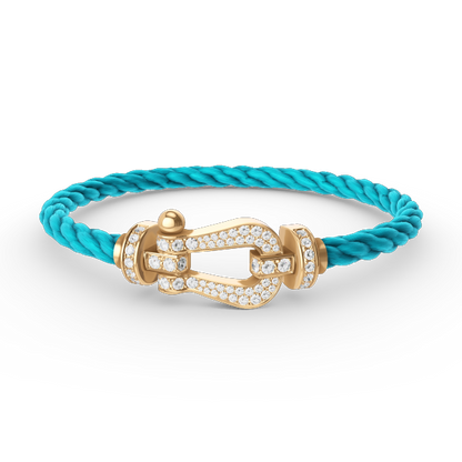 [CA]FORCE LARGE HORSESHOE FULL DIAMOND BRACELET GOLD