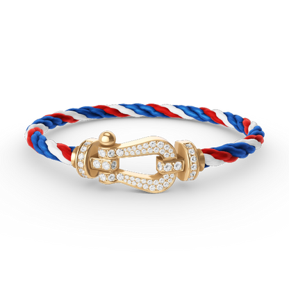 [CA]FORCE LARGE HORSESHOE FULL DIAMOND BRACELET GOLD