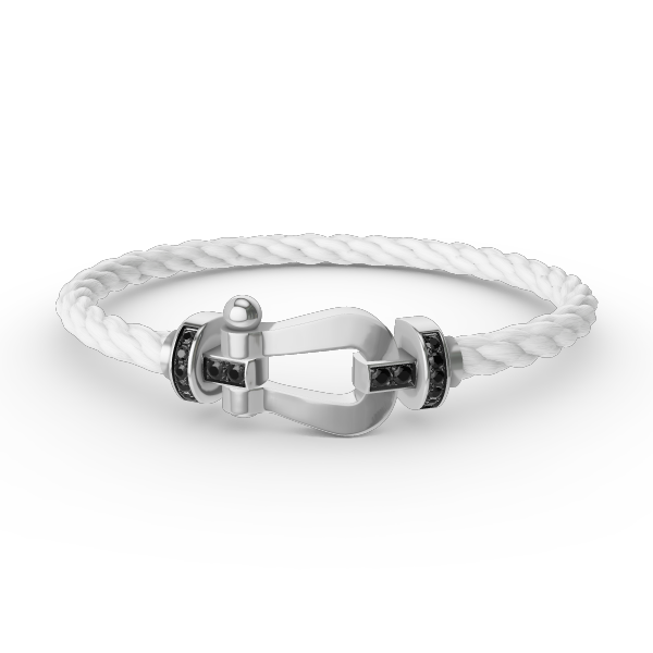 [CA]FORCE LARGE HORSESHOE BLACK DIAMOND BRACELET SILVER