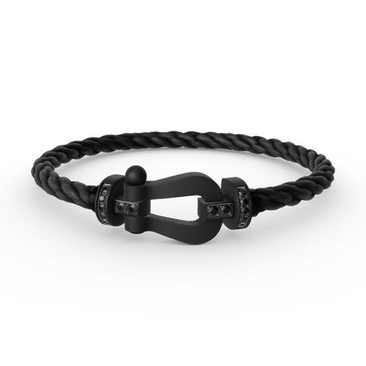 [CA]FORCE LARGE SERIES HORSESHOE BLACK SAMURAI BRACELET