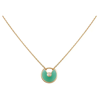 [CA]AMULETTE GOLD MALACHITE NECKLACE