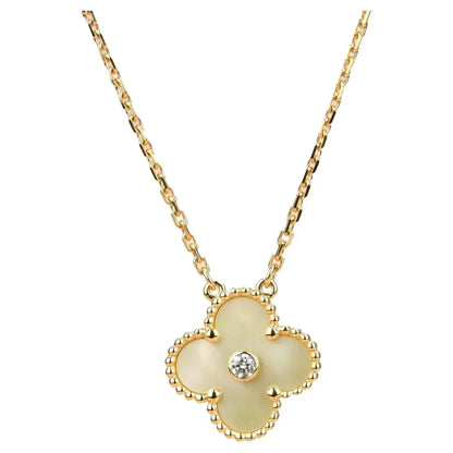 [CA]CLOVER 15MM DIAMOND GOLD MOTHER OF PEARL NECKLACE