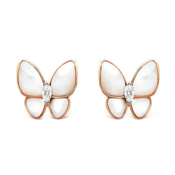 [CA]BUTTERFLY MOP DIAMOND EARRINGS