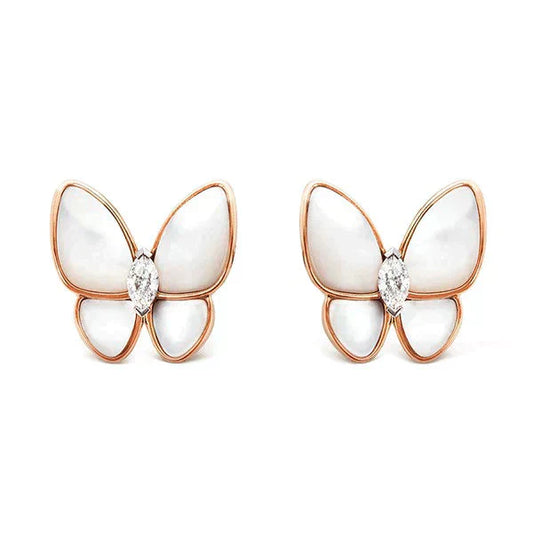 [CA]BUTTERFLY MOP DIAMOND EARRINGS