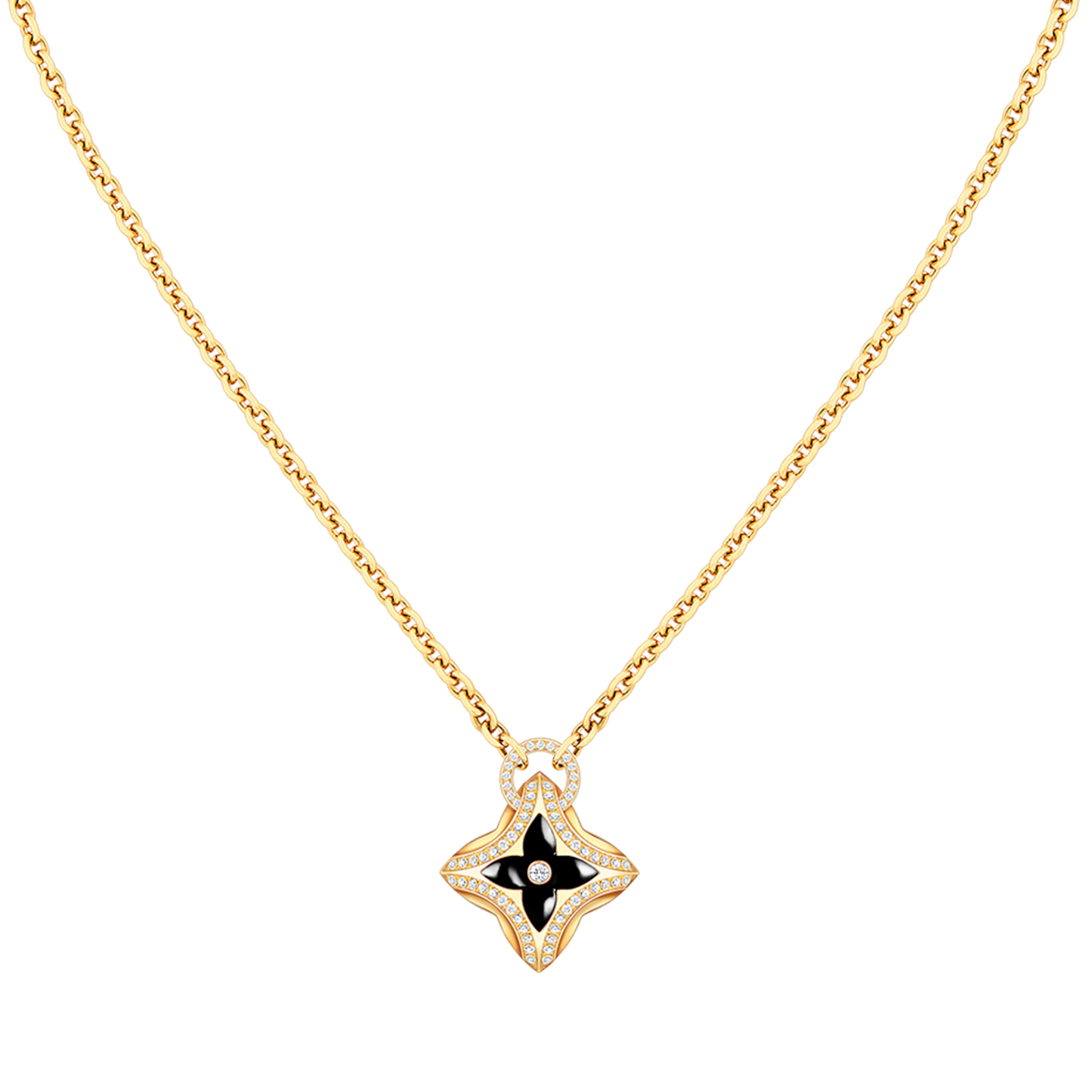 [CA]STAR PEDANT PINK GOLD DIAMOND NECKLACE