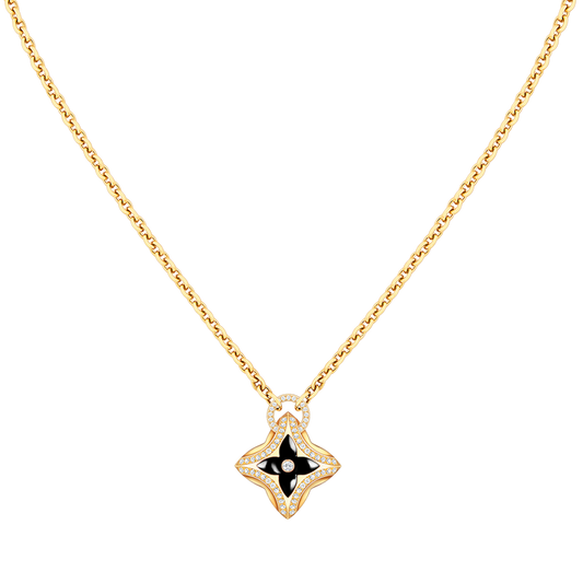 [CA]STAR PEDANT PINK GOLD DIAMOND NECKLACE