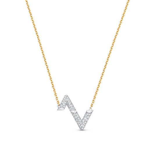 [CA]VOLT SILVER DIAMOND PEDANT NECKLACE