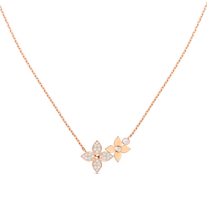 [CA]STAR BLOSSOM NECKLACE PINK GOLD DIAMONDS