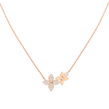 [CA]STAR BLOSSOM NECKLACE PINK GOLD DIAMONDS