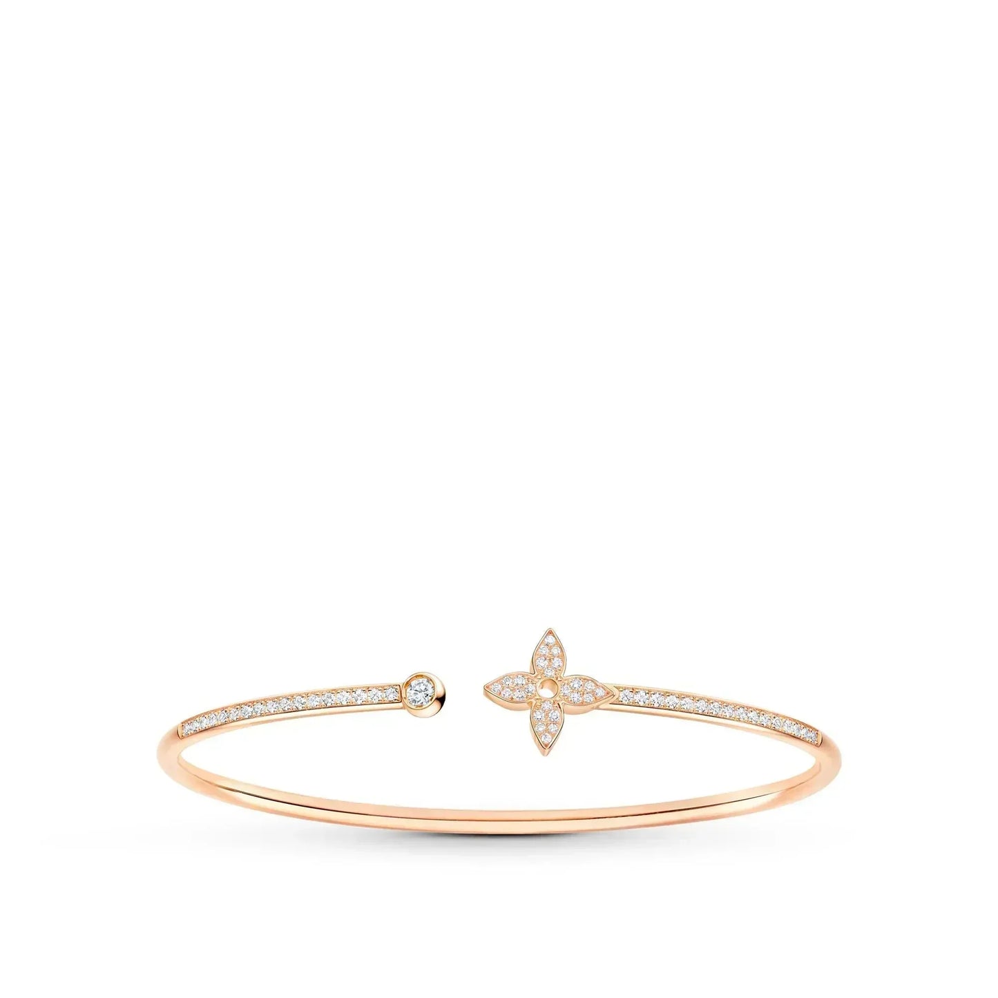 [CA]IDYLLE PINK GOLD OPEN BRACELET DIAMOND PAVED