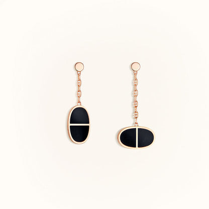 [CA]CHAINE VERSO BLACK CERAMIC EARRINGS