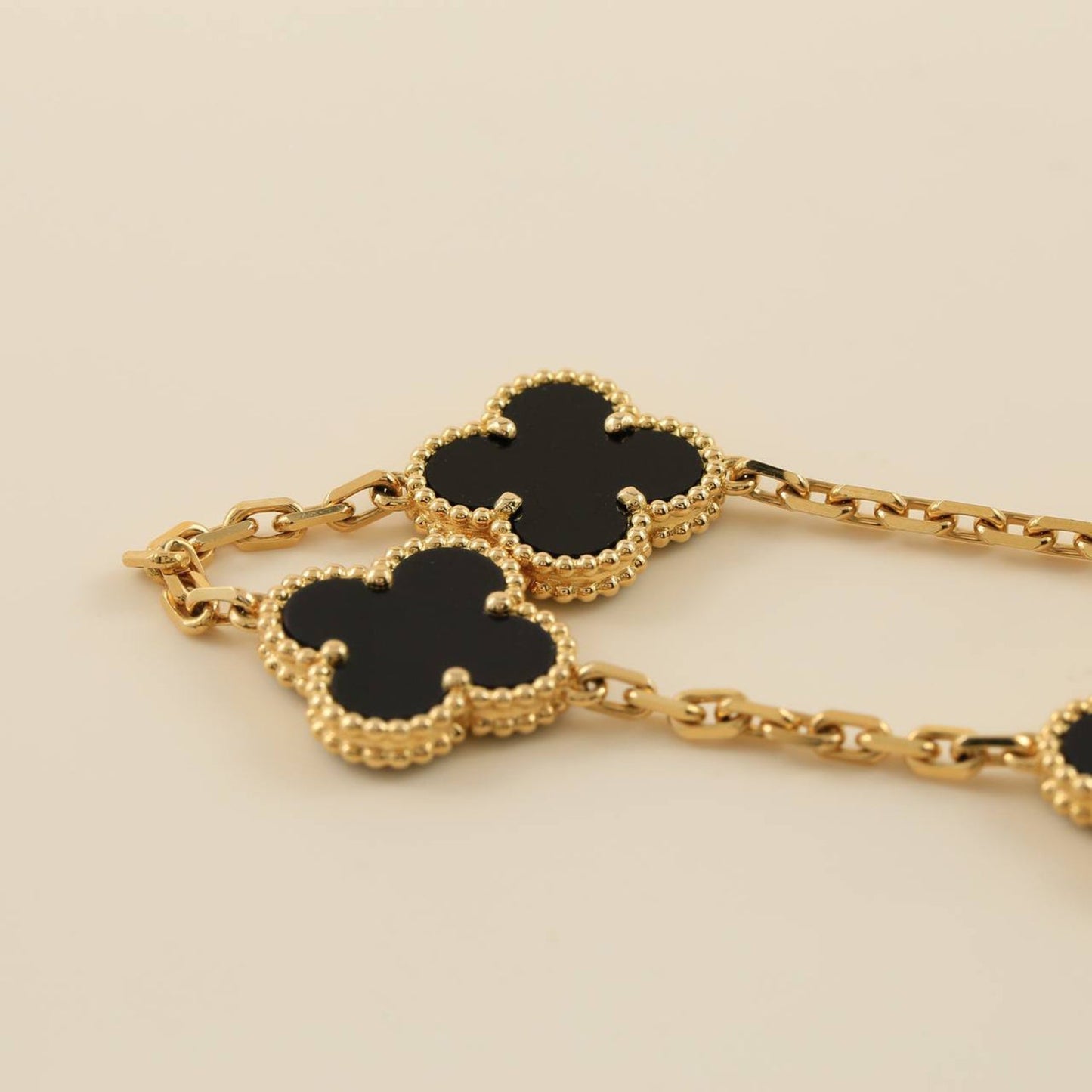 [CA]CLOVER  5 MOTIFS BLACK ONYX BRACELET