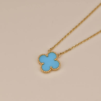 [CA]CLOVER 15MM VINTAGE TURQUOISE NECKLACE