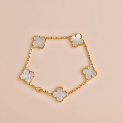 [CA]CLOVER  5 MOTIF WHITE MOP BRACELET