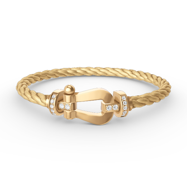 [CA]FORCE LARGE HORSESHOE HALF DIAMOND BRACELET GOLD