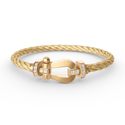 [CA]FORCE LARGE HORSESHOE HALF DIAMOND BRACELET GOLD