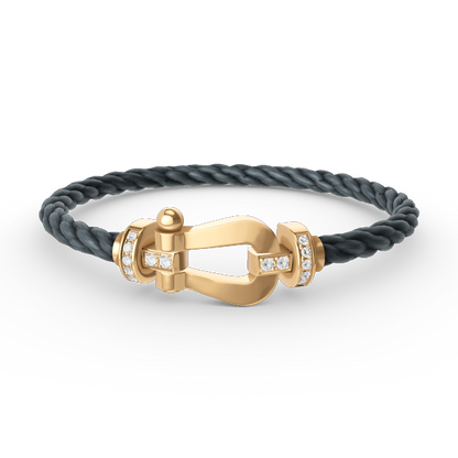 [CA]FORCE LARGE HORSESHOE HALF DIAMOND BRACELET GOLD