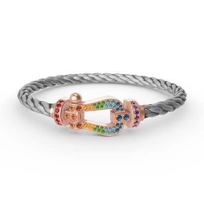 [CA]FORCE LARGE HORSESHOE  COLORED DIAMOND BRACELET ROSE GOLD