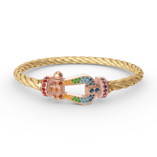 [CA]FORCE LARGE HORSESHOE  COLORED DIAMOND BRACELET ROSE GOLD