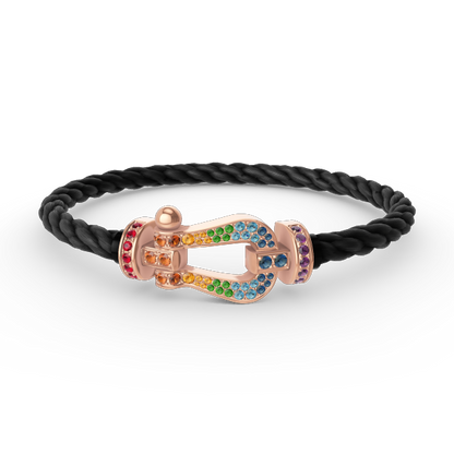 [CA]FORCE LARGE HORSESHOE  COLORED DIAMOND BRACELET ROSE GOLD