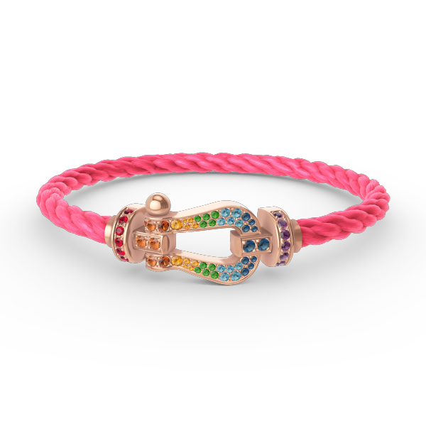 [CA]FORCE LARGE HORSESHOE  COLORED DIAMOND BRACELET ROSE GOLD