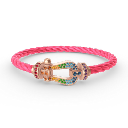 [CA]FORCE LARGE HORSESHOE  COLORED DIAMOND BRACELET ROSE GOLD