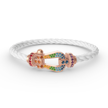 [CA]FORCE LARGE HORSESHOE  COLORED DIAMOND BRACELET ROSE GOLD