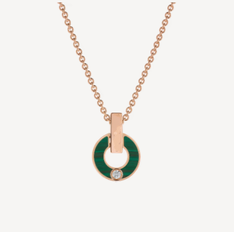 [CA]GARI NECKLACE PINK GOLD MALACHITE