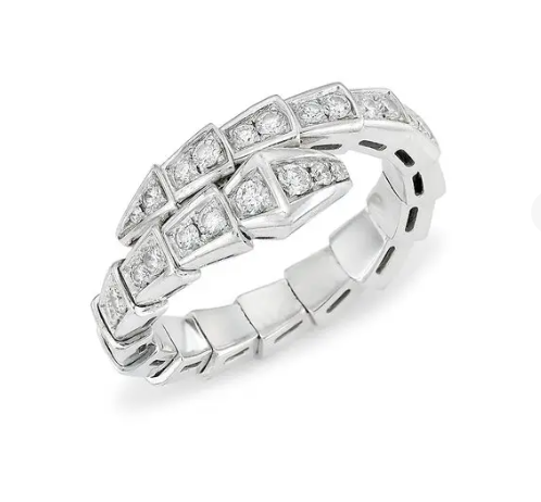 [CA]SERPENTI RING SILVER DIAMOND PAVED 4MM