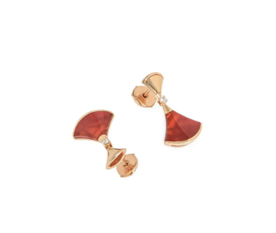 [CA]DREAM Carnelian PINK GOLD EARRINGS