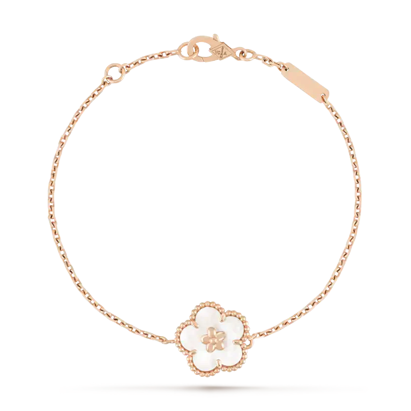 [CA]LUCKY WHITE MOP PLUM BLOSSOM  BRACELET