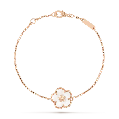 [CA]LUCKY WHITE MOP PLUM BLOSSOM  BRACELET