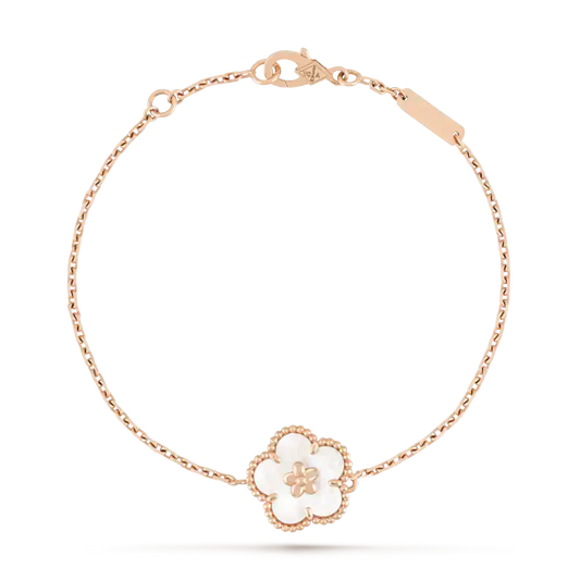 [CA]LUCKY WHITE MOP PLUM BLOSSOM  BRACELET